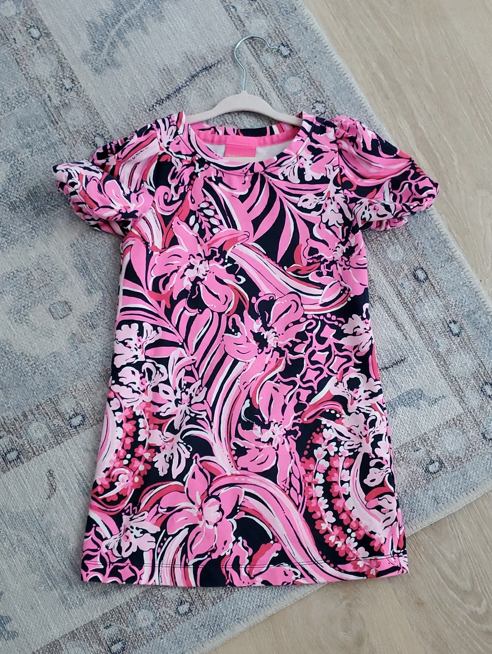 Lilly Pulitzer Girls Shift Dress Pink Floral SzS (4-5)